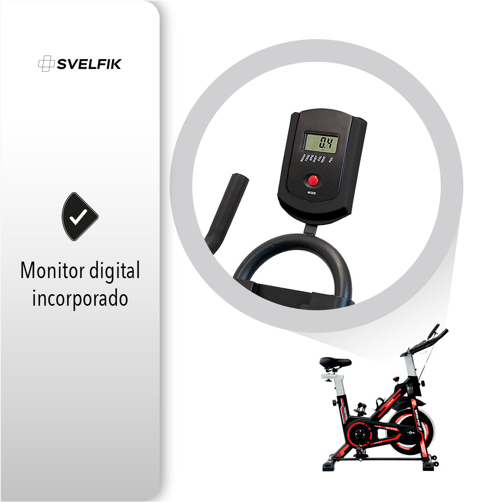 BICICLETA ESTÁTICA COLOR ROJO (SALDOS)