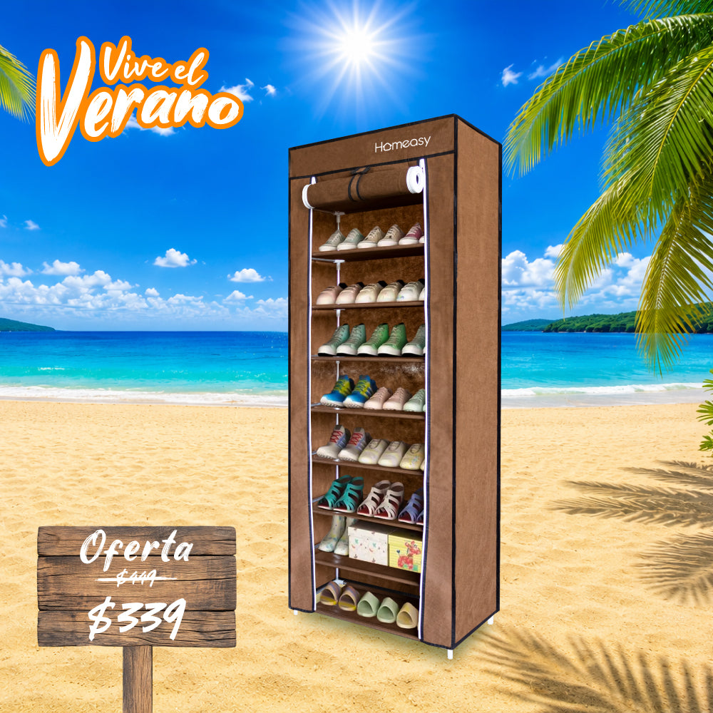 ZAPATERA CLOSET DE 9 NIVELES COLOR CAFÉ