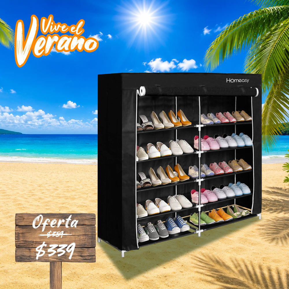 ZAPATERA CLOSET DE 6 NIVELES COLOR NEGRO