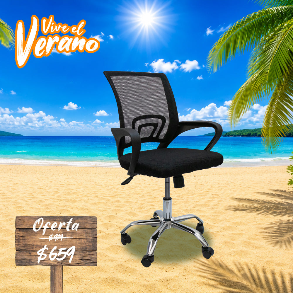SILLA DE OFICINA ERGONÓMICA COLOR NEGRA