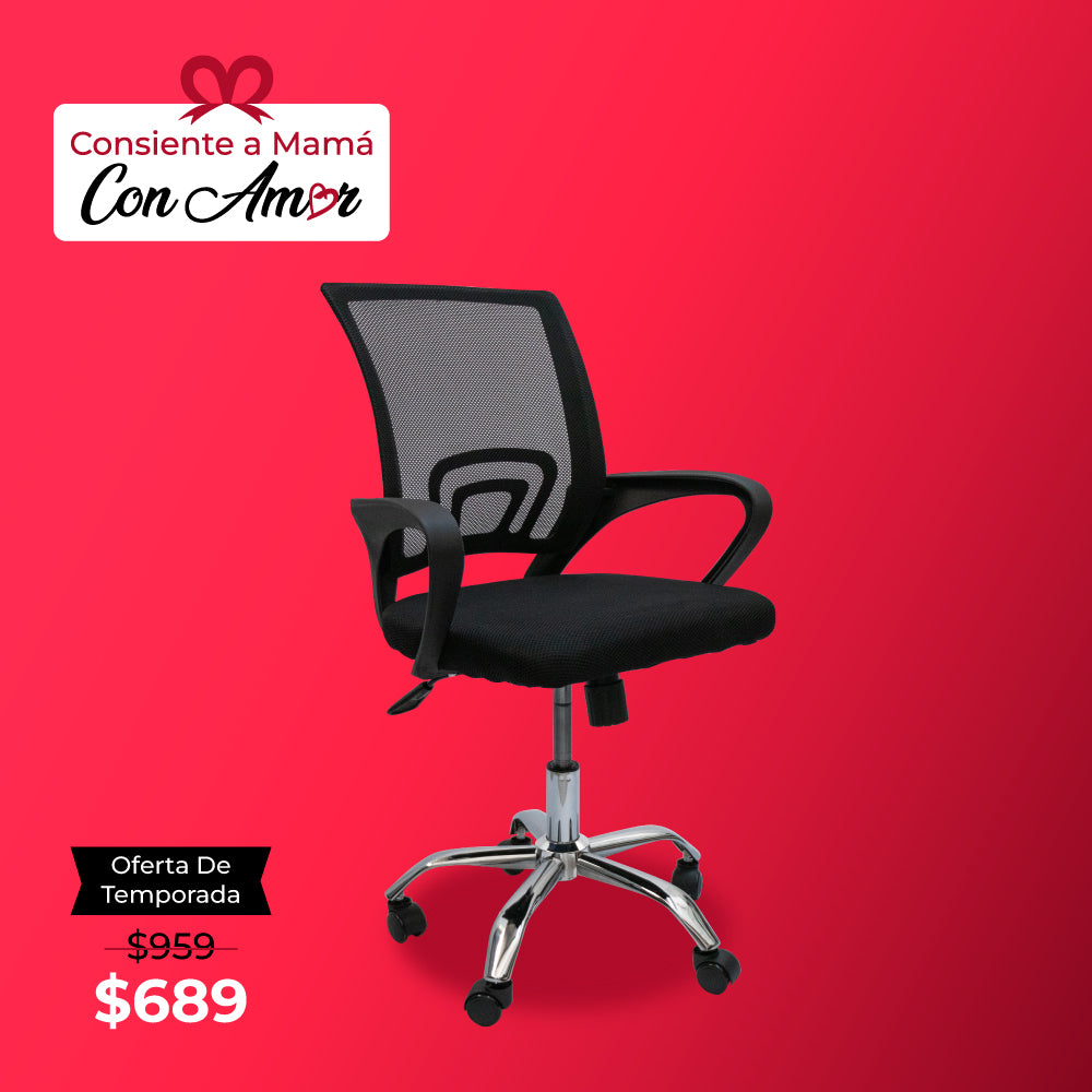 SILLA DE OFICINA ERGONÓMICA COLOR NEGRA