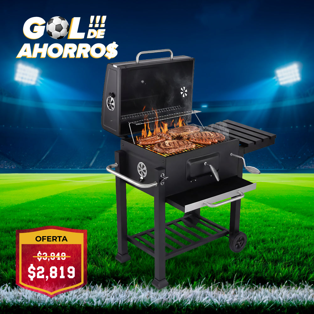 ASADOR DE CARBÓN DE 24" COLOR NEGRO