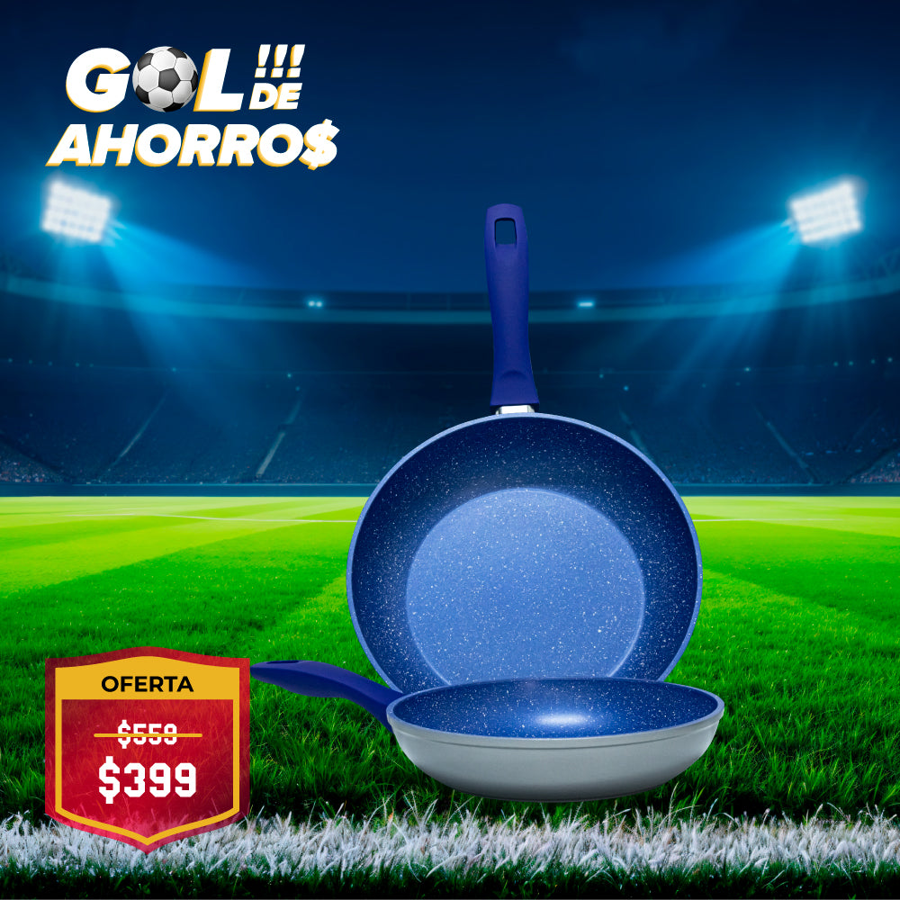 JUEGO DE 2 SARTENES CON RECUBRIMIENTO DE ZAFIRO 20, 24 CM