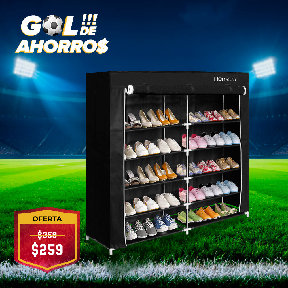 ZAPATERA CLOSET DE 6 NIVELES COLOR NEGRO