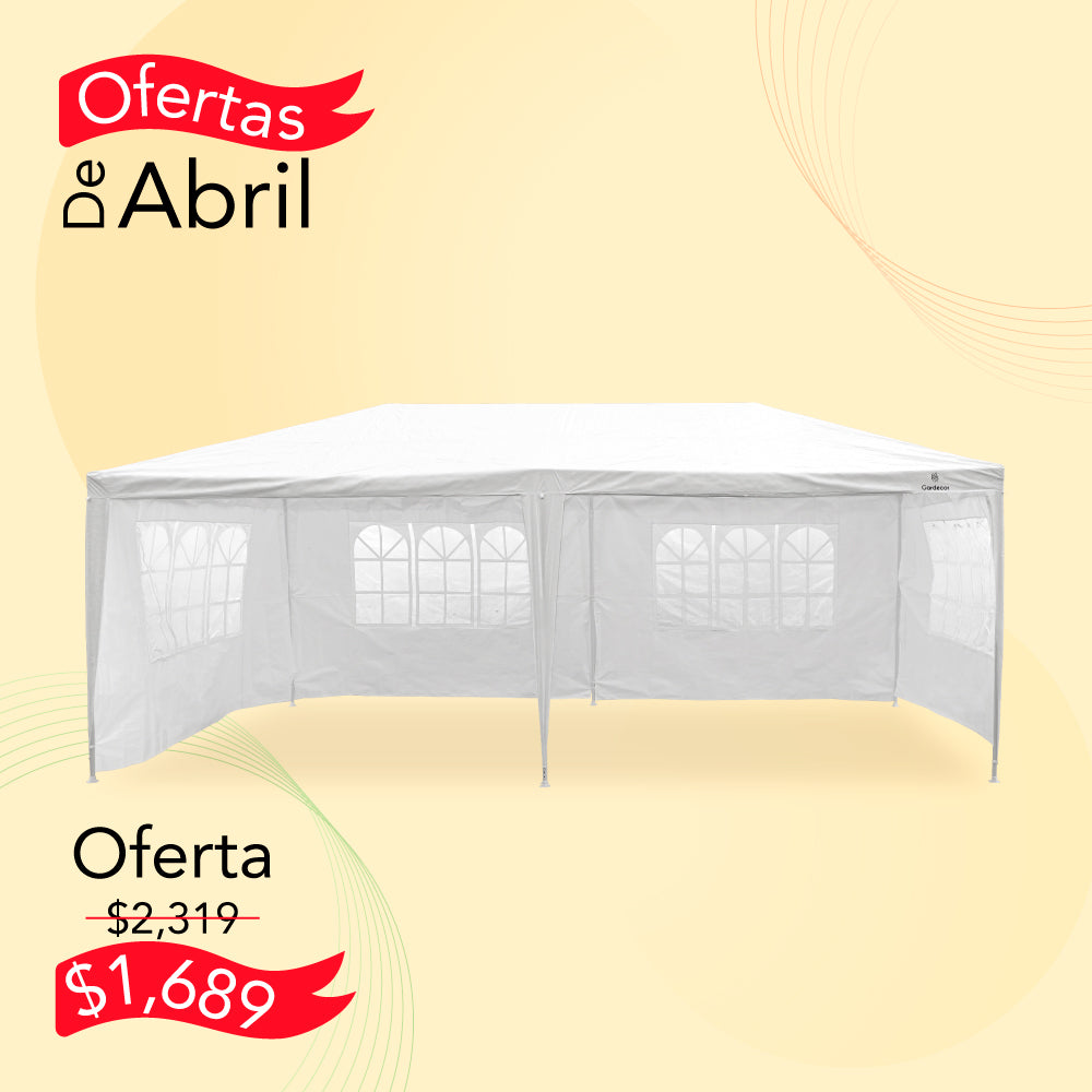 CARPA TOLDO CON PAREDES 6X3 COLOR BLANCO