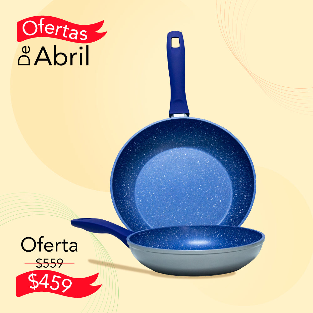 JUEGO DE 2 SARTENES CON RECUBRIMIENTO DE ZAFIRO 20, 24 CM