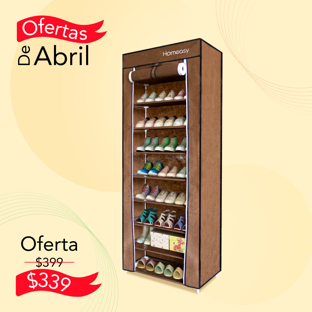 ZAPATERA CLOSET DE 9 NIVELES COLOR CAFÉ