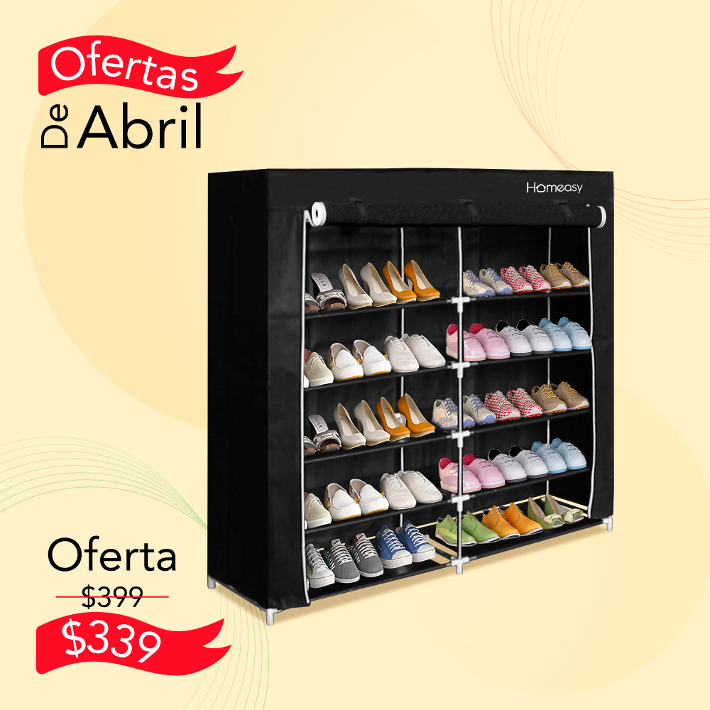 ZAPATERA CLOSET DE 6 NIVELES COLOR NEGRO
