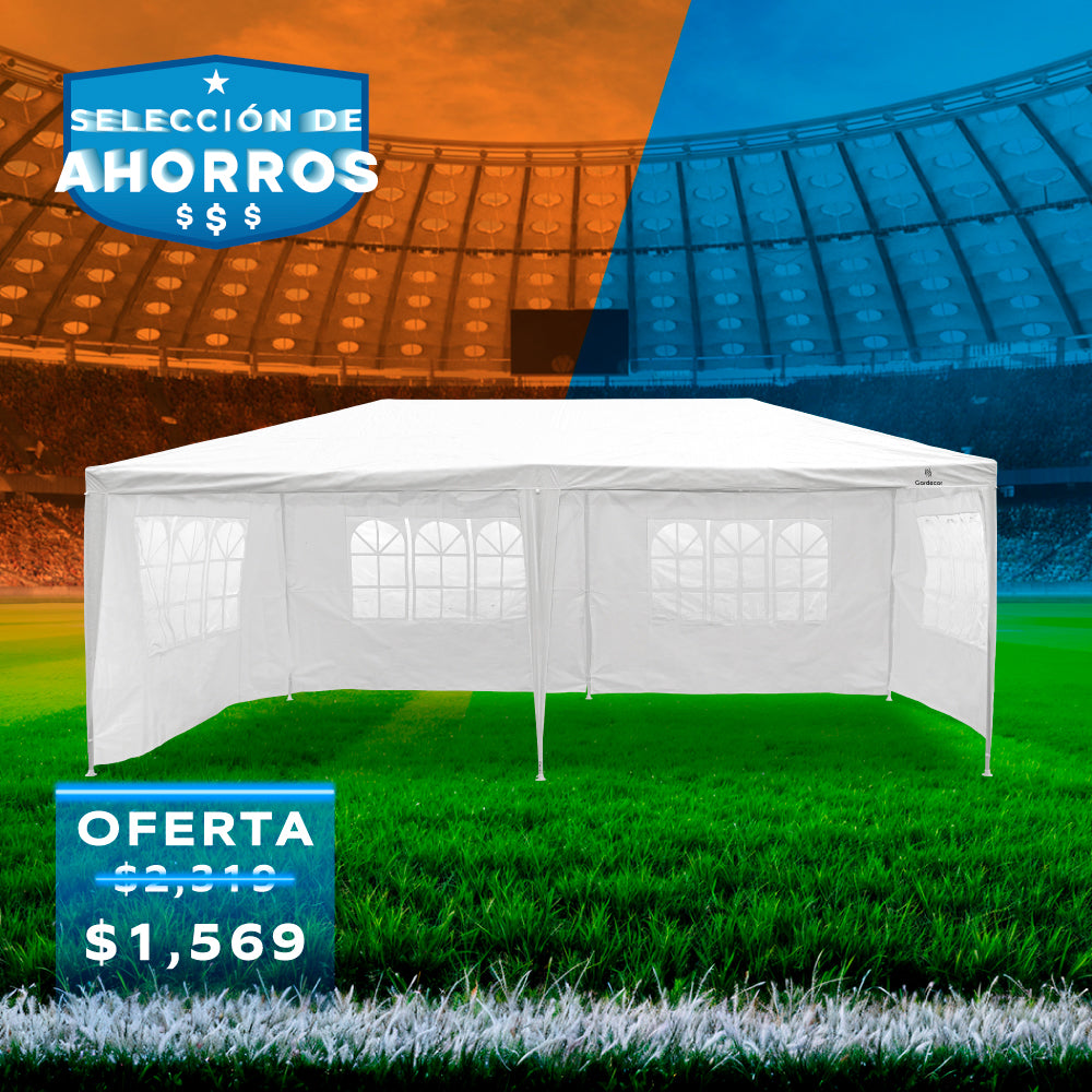 CARPA TOLDO CON PAREDES 6X3 COLOR BLANCO