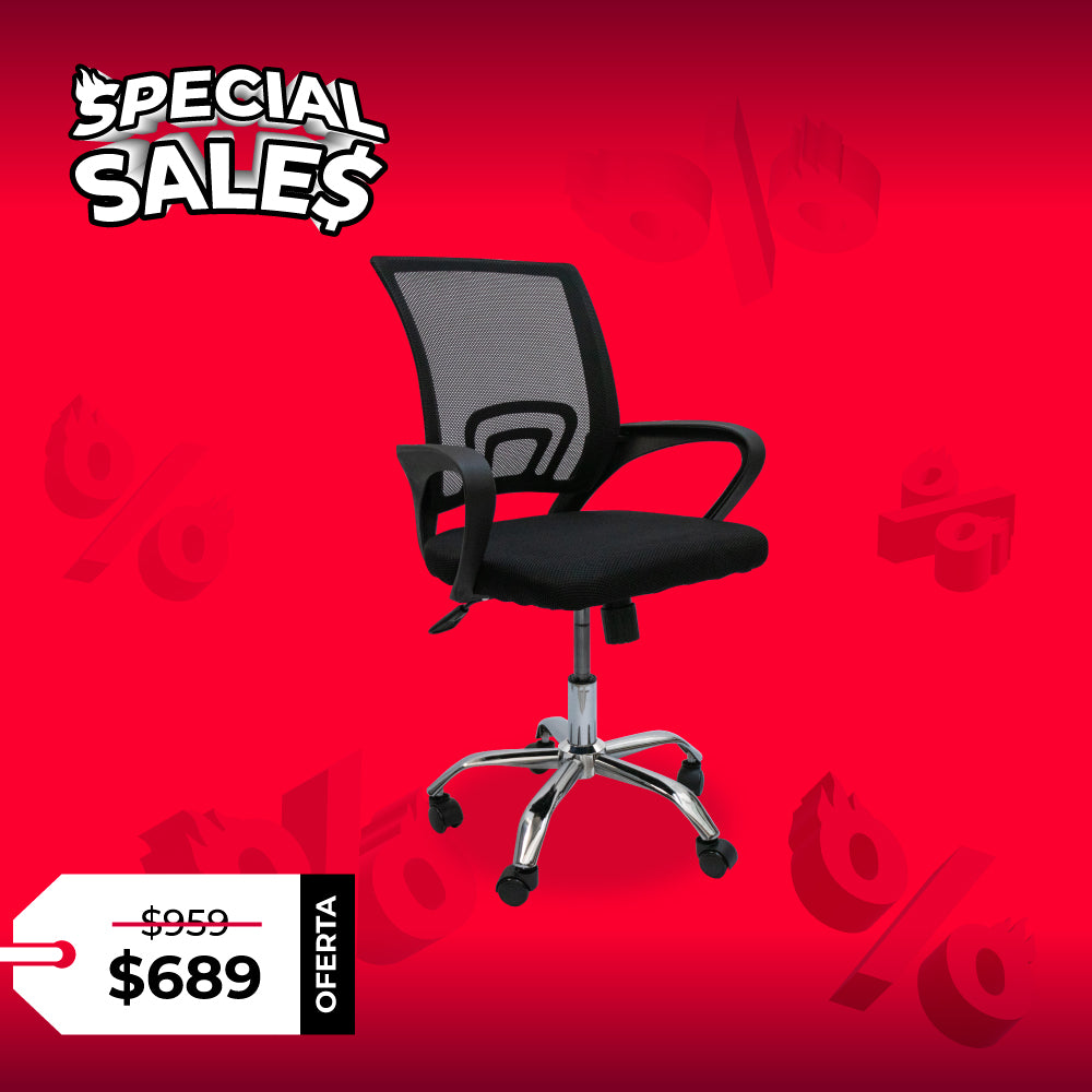 SILLA DE OFICINA ERGONÓMICA COLOR NEGRA