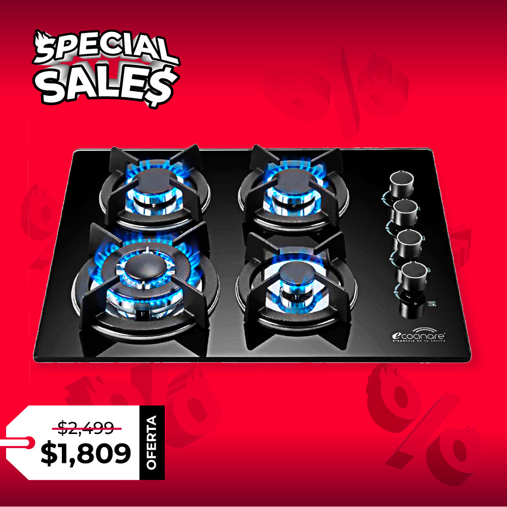 PARRILLA DE GAS DE CRISTAL EMPOTRABLE