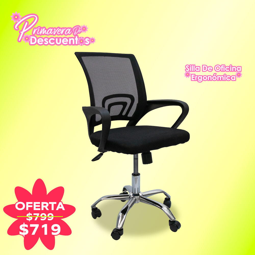 SILLA DE OFICINA ERGONÓMICA COLOR NEGRA