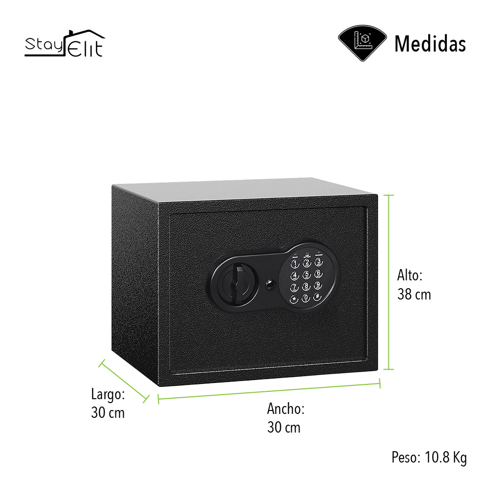 CAJA FUERTE DIGITAL 30X38X30 CM COLOR NEGRO (SALDOS)