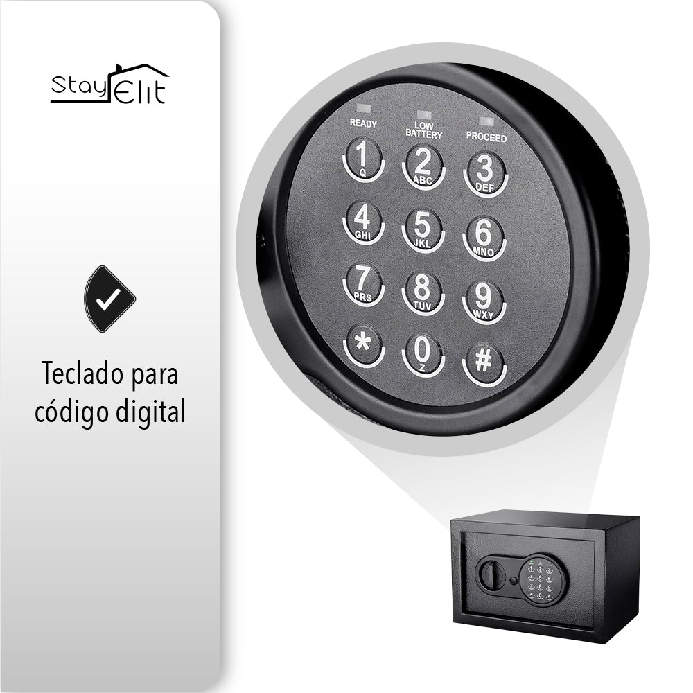 CAJA FUERTE DIGITAL 30X38X30 CM COLOR NEGRO (SALDOS)