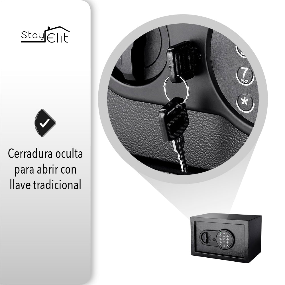 CAJA FUERTE DIGITAL 30X38X30 CM COLOR NEGRO (SALDOS)
