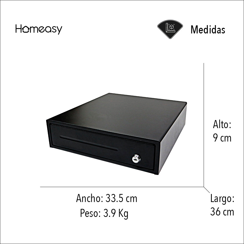 CAJÓN DE DINERO METÁLICO CON 4 COMPARTIMENTOS PARA BILLETES Y 5 PARA MONEDAS (SALDOS)