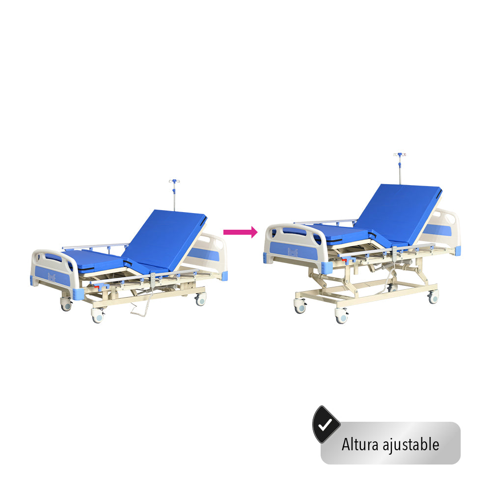 CAMA HOSPITALARIA ELÉCTRICA CON MESA Y COLCHÓN