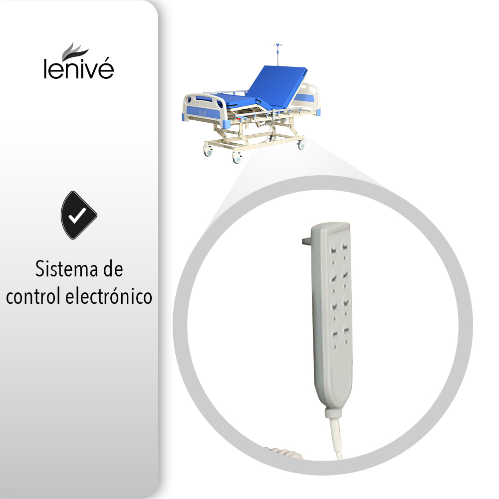 CAMA HOSPITALARIA ELÉCTRICA CON MESA Y COLCHÓN