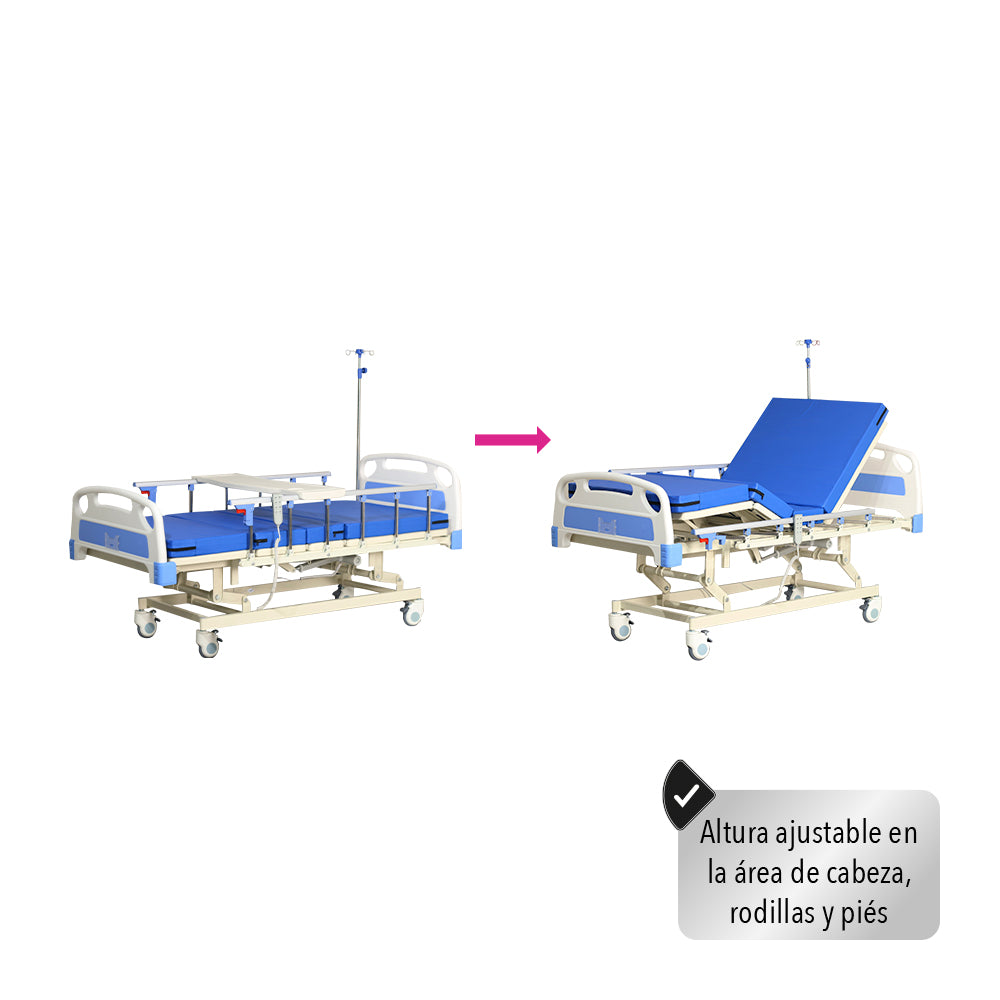 CAMA HOSPITALARIA ELÉCTRICA CON MESA Y COLCHÓN (SALDOS)