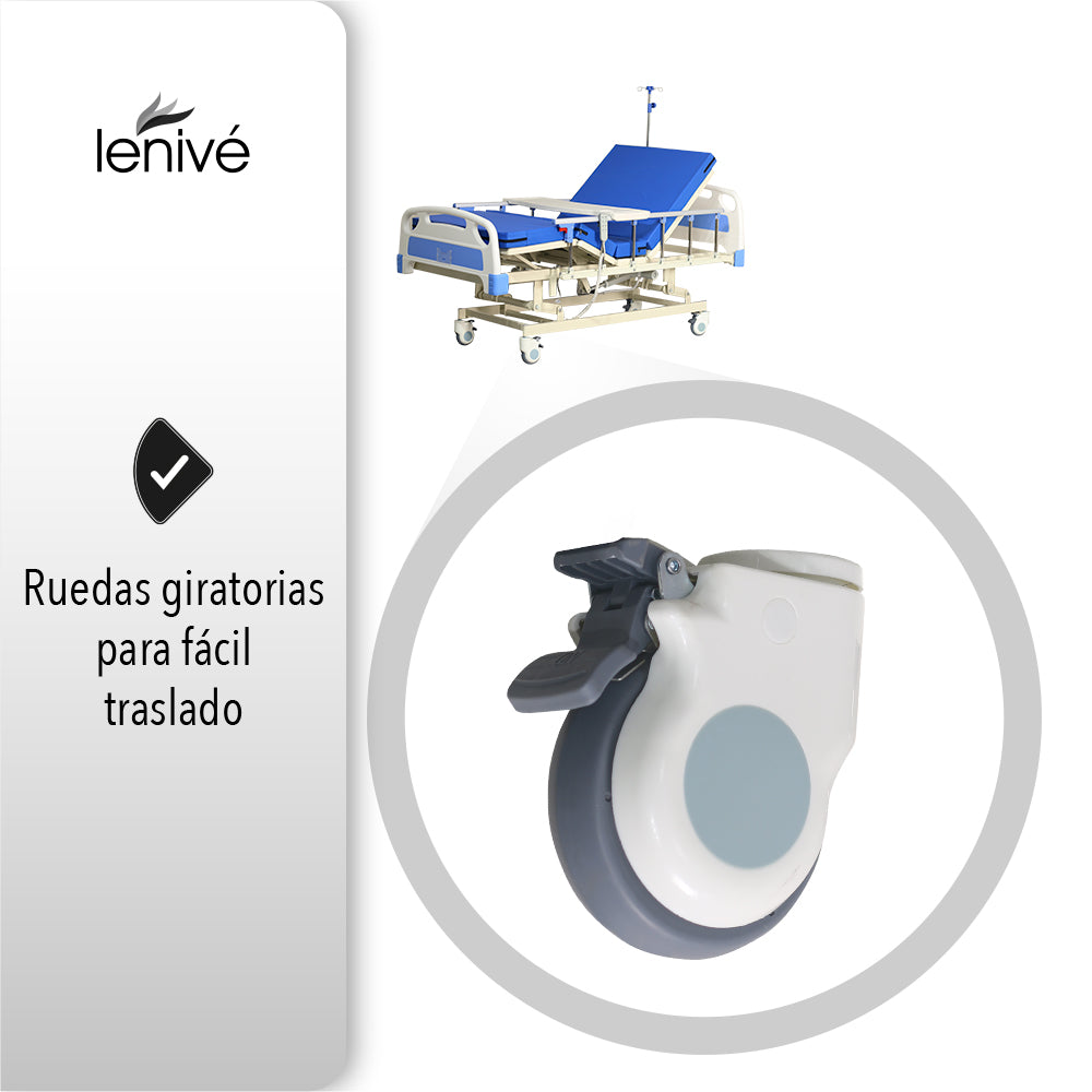 CAMA HOSPITALARIA ELÉCTRICA CON MESA Y COLCHÓN