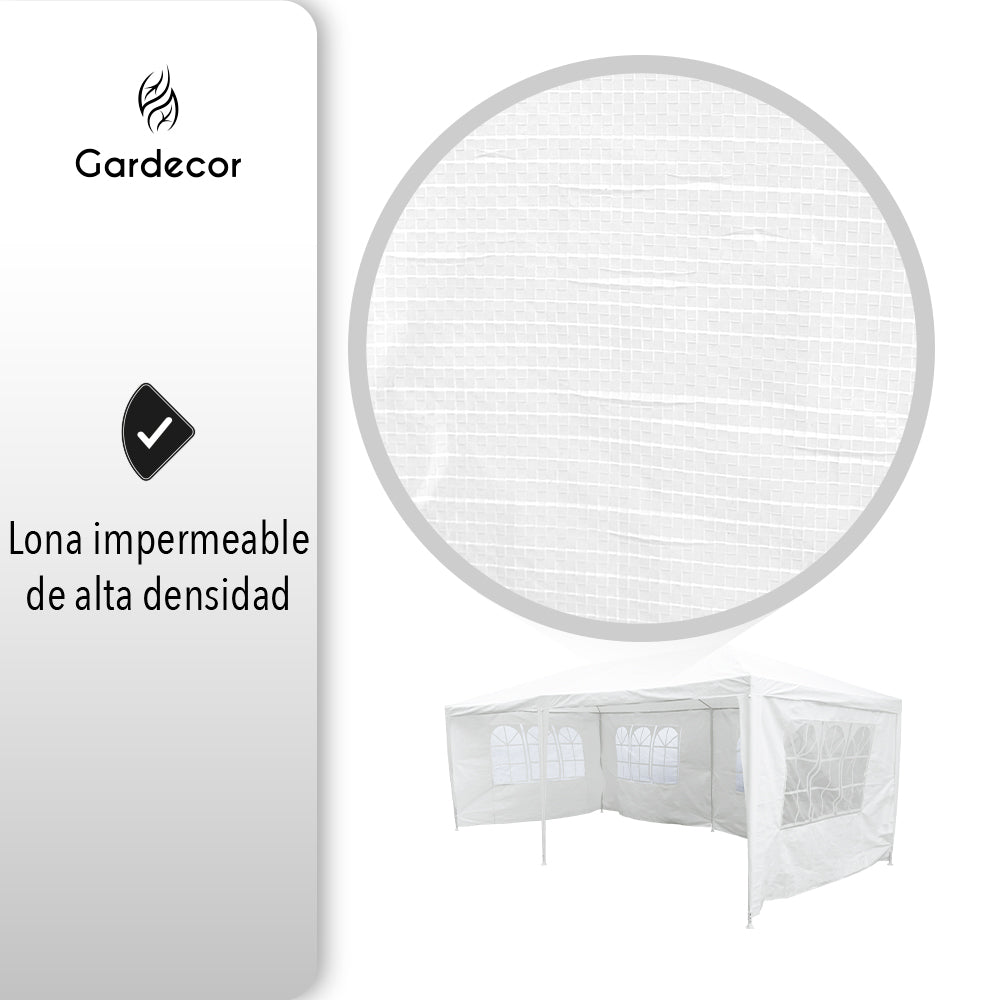 CARPA TOLDO CON PAREDES 6X3 COLOR BLANCO (SALDOS)