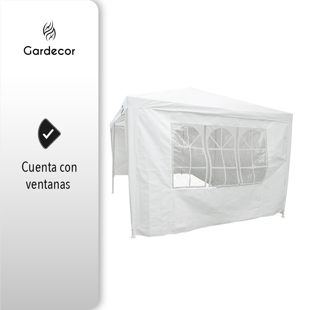 CARPA TOLDO CON PAREDES 6X3 COLOR BLANCO
