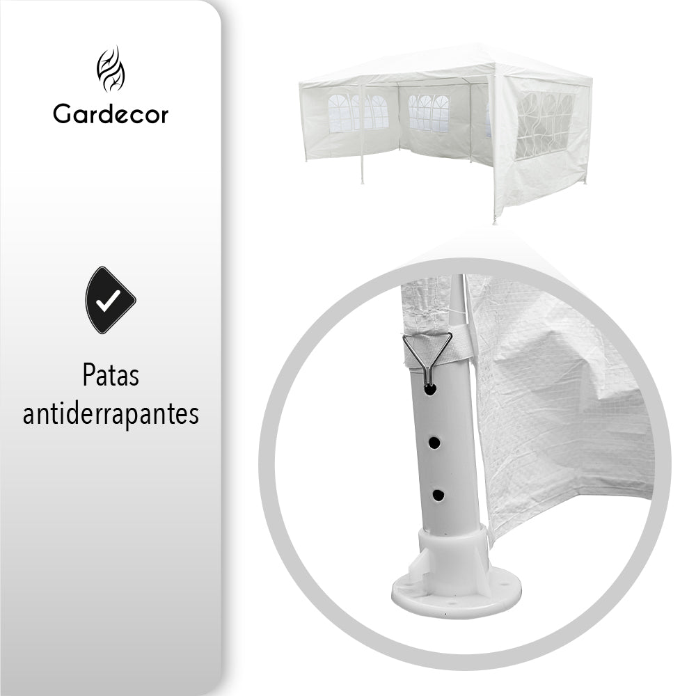 CARPA TOLDO CON PAREDES 6X3 COLOR BLANCO