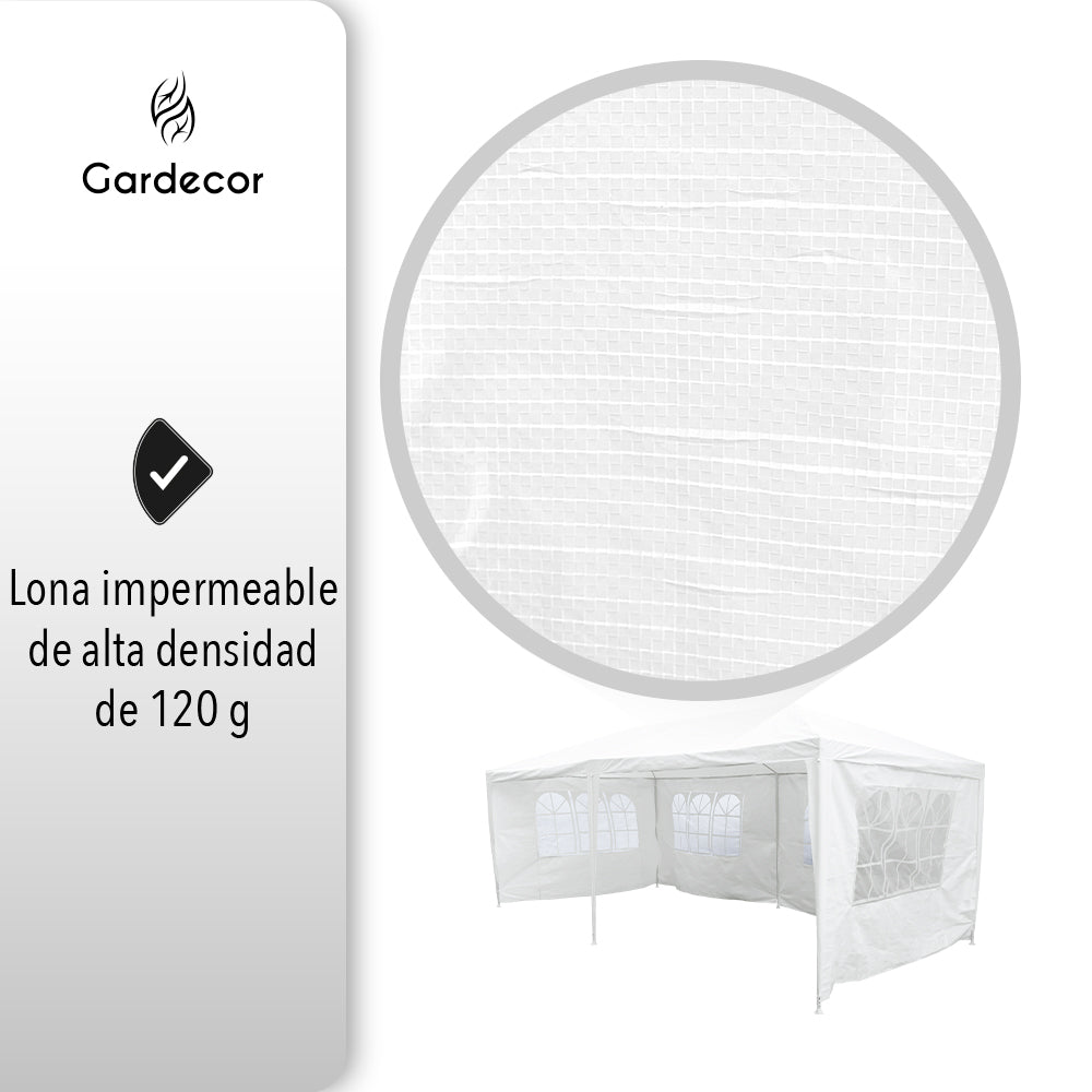 CARPA TOLDO CON PAREDES 6X3 COLOR BLANCO REFORZADA (SALDOS)