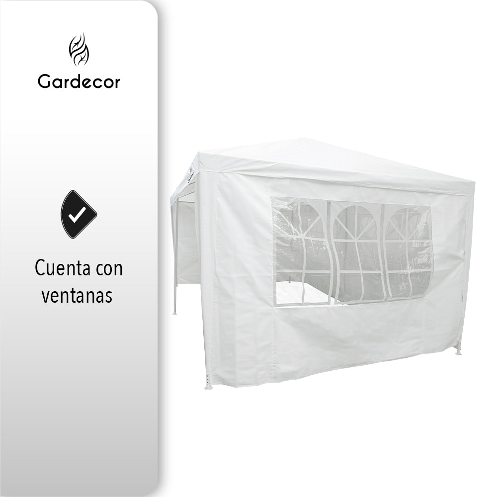 CARPA TOLDO CON PAREDES 9X3 COLOR BLANCO