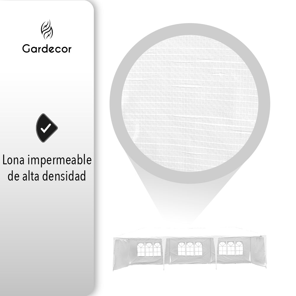CARPA TOLDO CON PAREDES 9X3 COLOR BLANCO