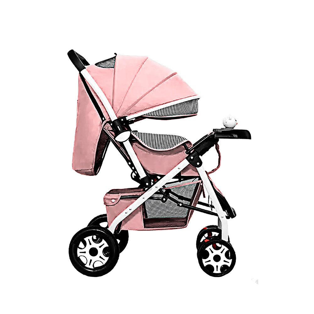 CARRIOLA DE BEBÉ PLEGABLE COLOR ROSA (SALDOS)