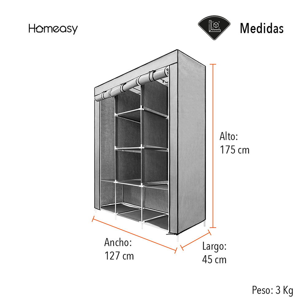 CLOSET ARMABLE 1.75 M GRIS(SALDOS)