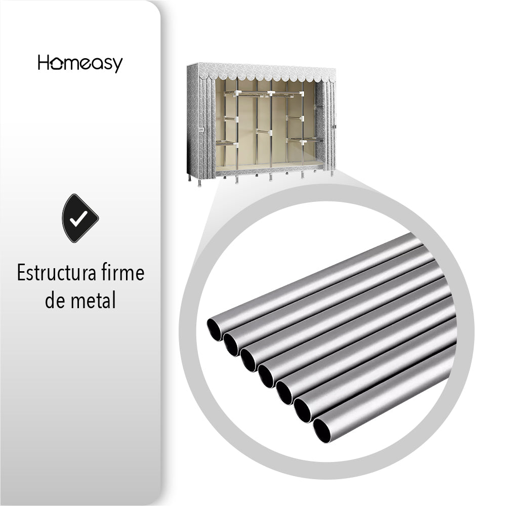 CLOSET ARMABLE 1.65 M COLOR GRIS CON GRECA