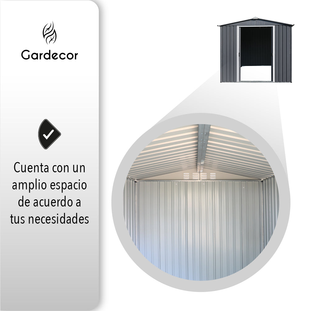 COBERTIZO DE ALMACENAMIENTO PARA EXTERIORES CON PUERTA CORREDIZA
