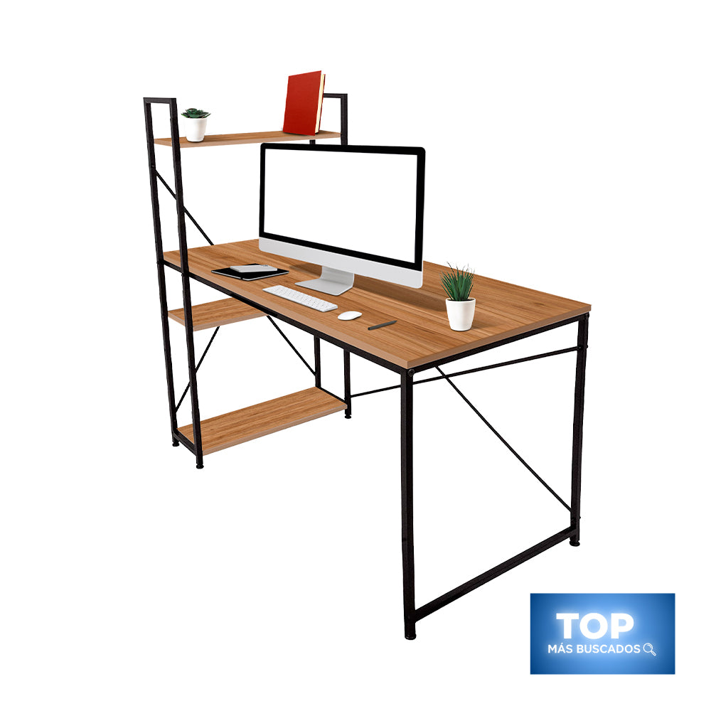 ESCRITORIO HOME OFFICE DE MELAMINA CON REPISA 1.2M
