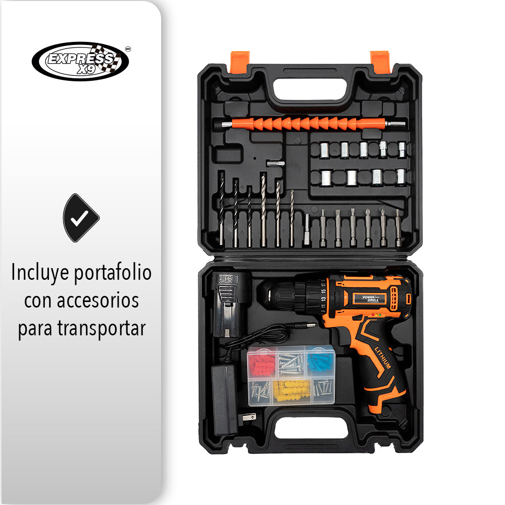 TALADRO ATORNILLADOR ELÉCTRICO RECARGABLE CON UNA BATERÍA (SALDOS)