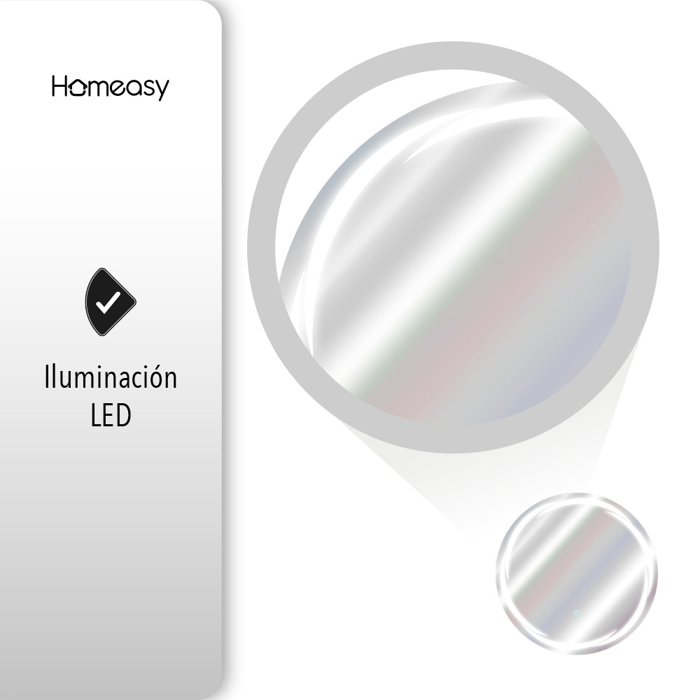 ESPEJO REDONDO LED DE 60 CM