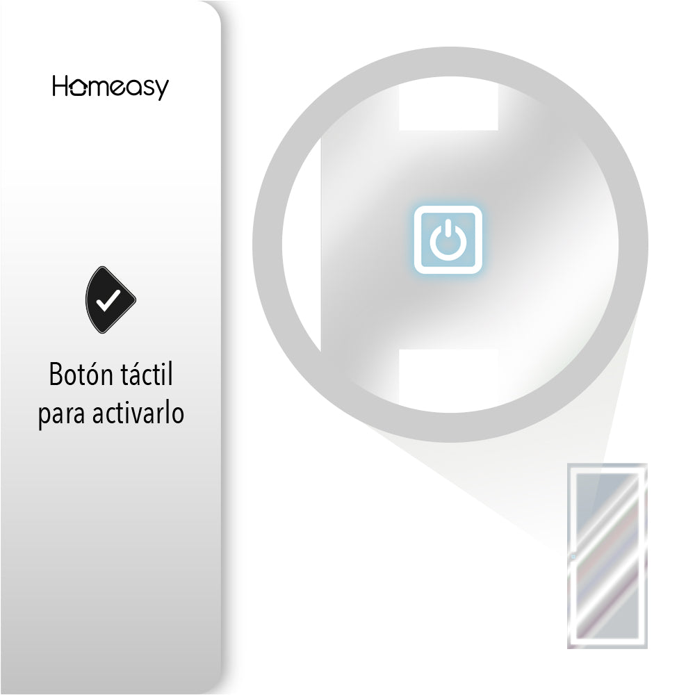 ESPEJO RECTANGULAR LED DE 120X52 CM