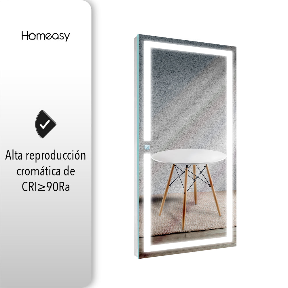 ESPEJO RECTANGULAR LED DE 120X52 CM