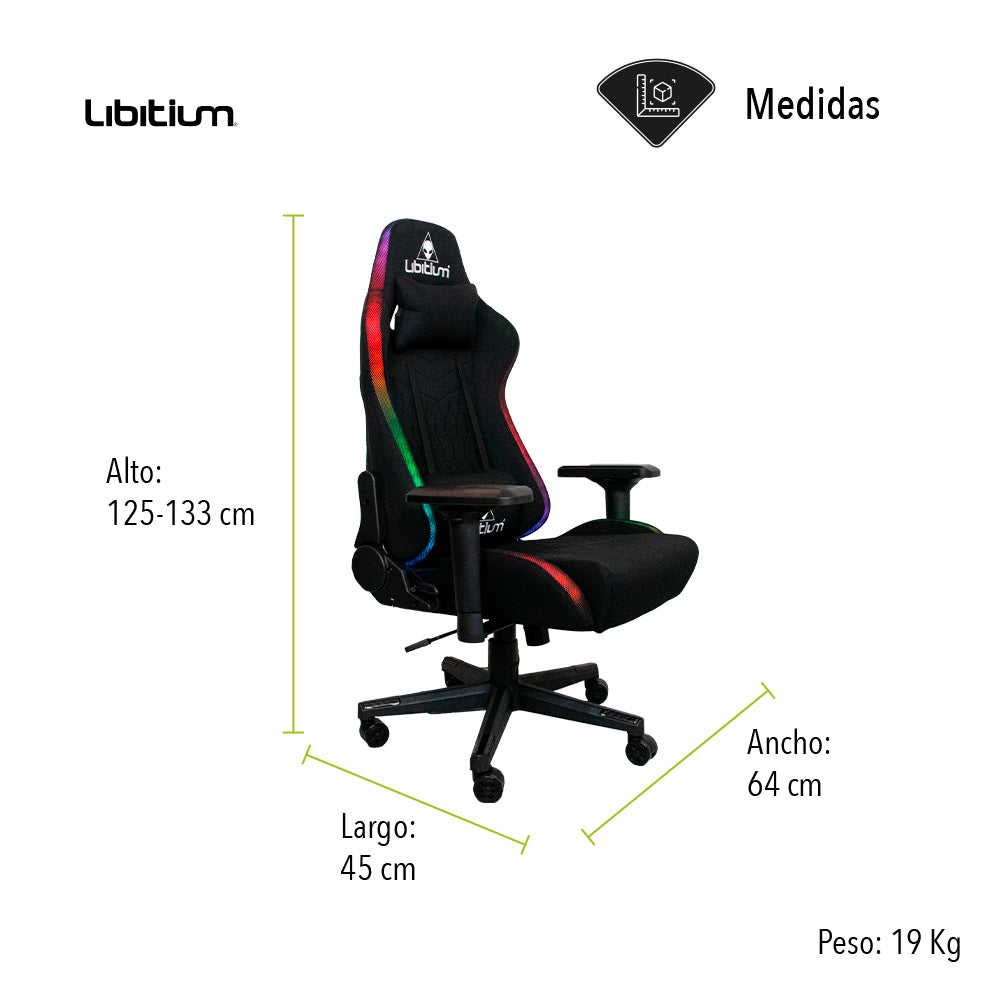 SILLA GAMER CON LUZ LED RGB