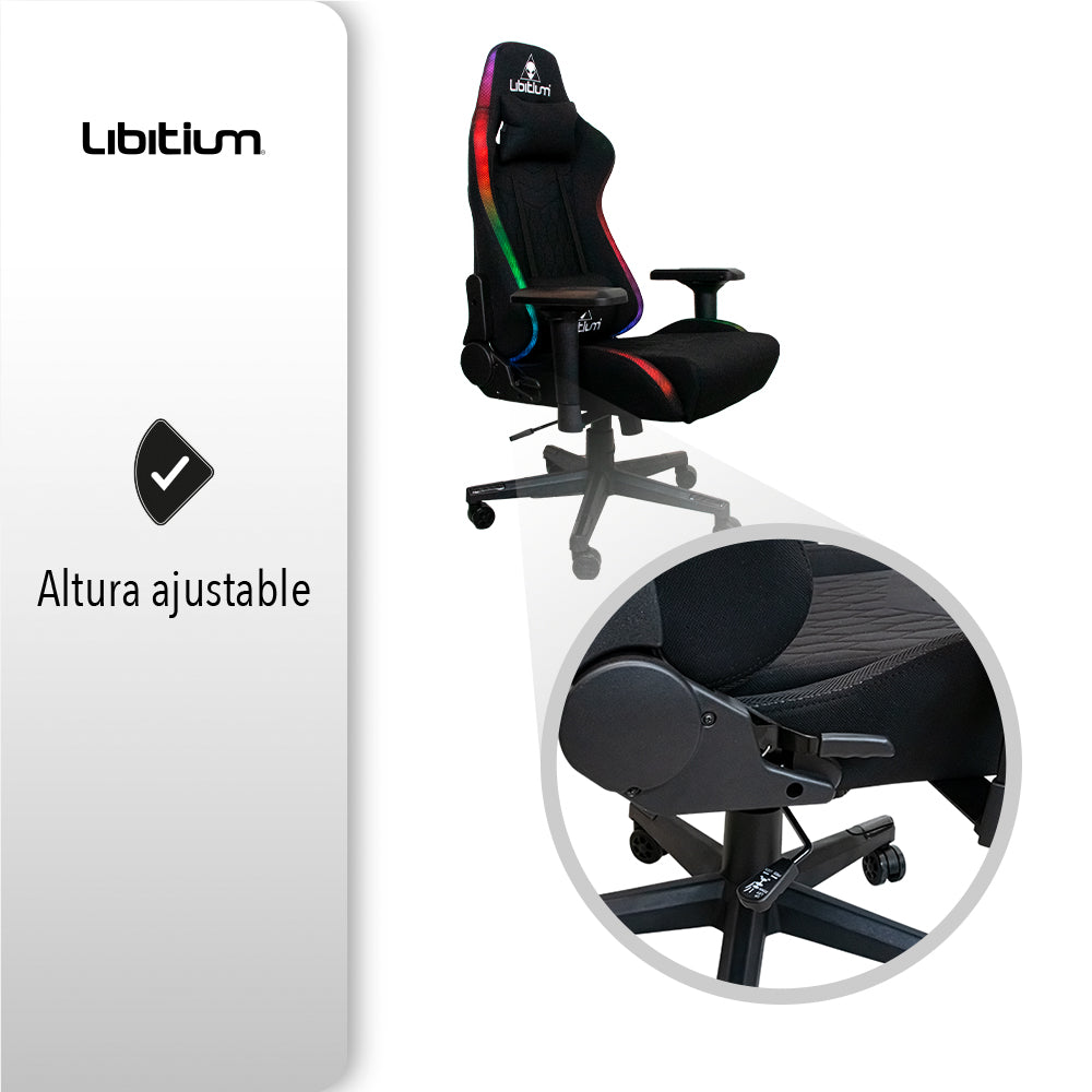 SILLA GAMER CON LUZ LED RGB
