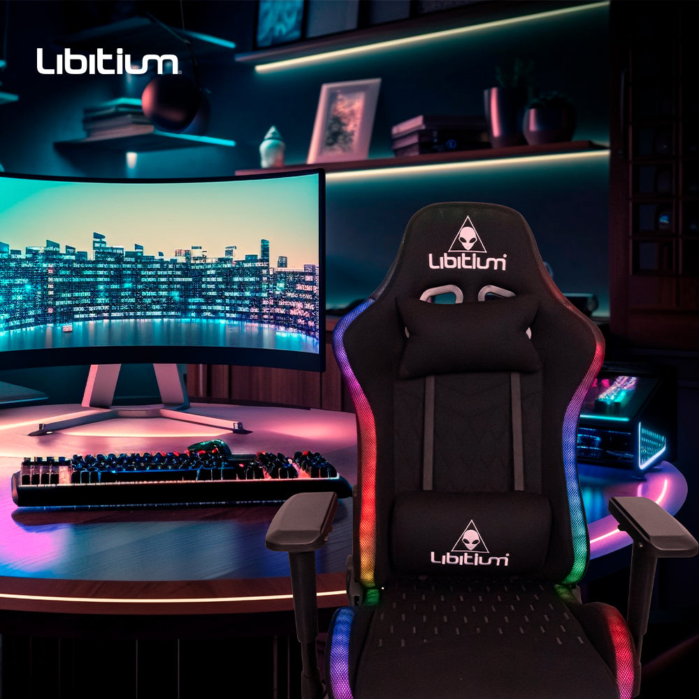 SILLA GAMER CON LUZ LED (SALDOS)
