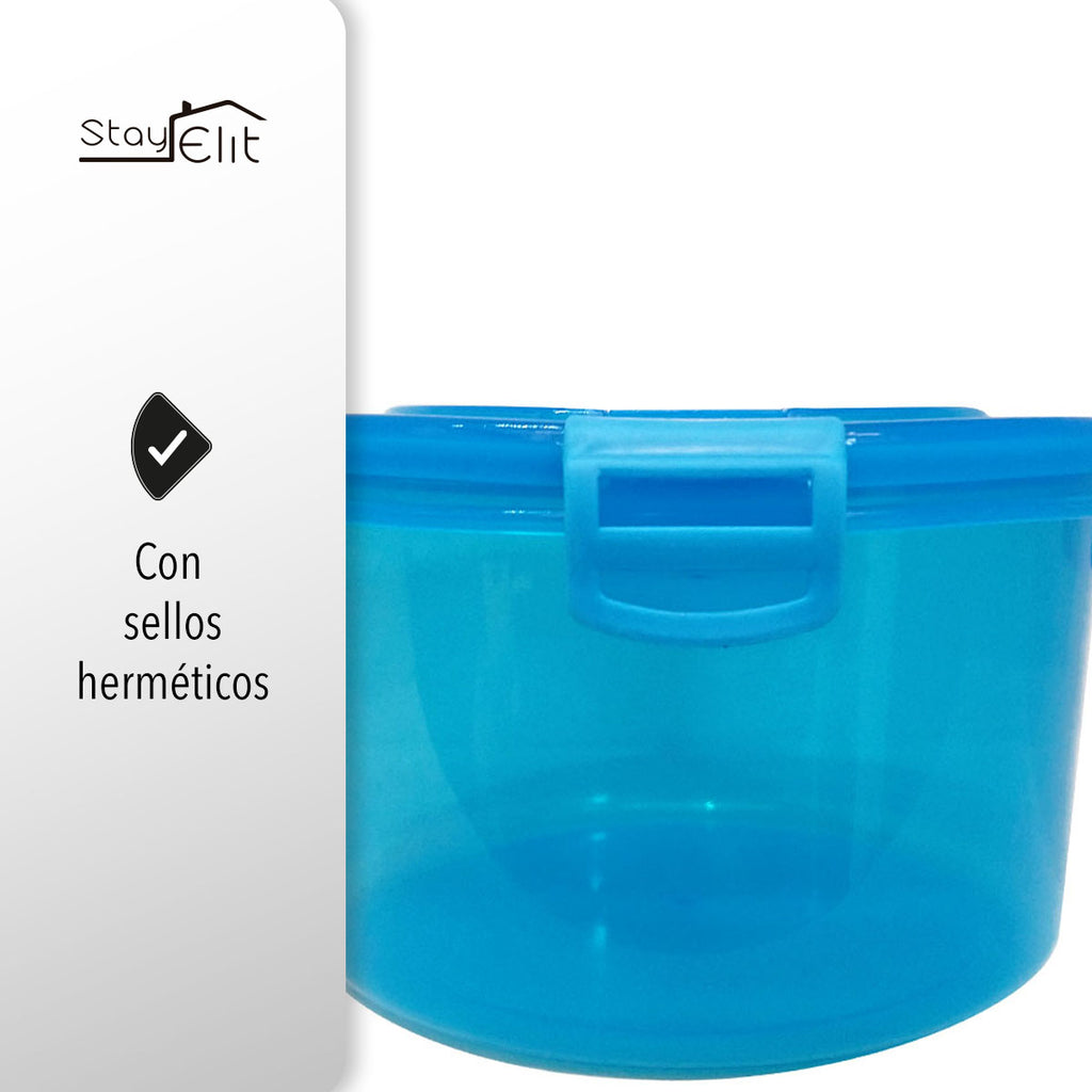 SET DE 3 CONTENEDORES HERMÉTICOS AZUL