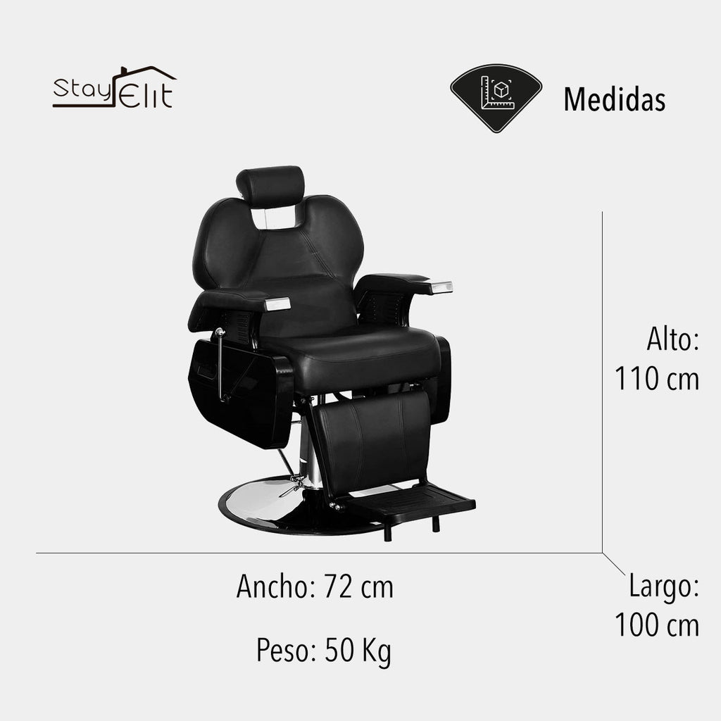 SILLA PARA BARBERÍA COLOR NEGRO