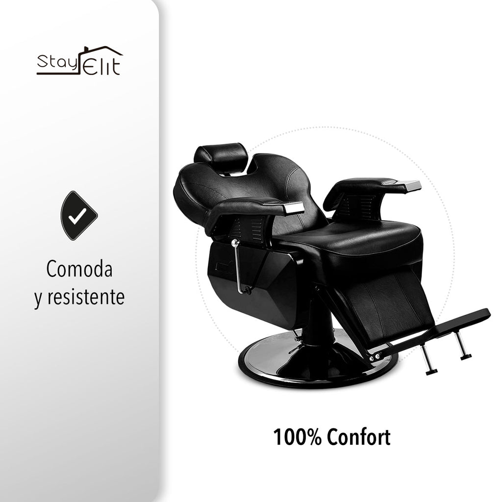SILLA PARA BARBERÍA COLOR NEGRO