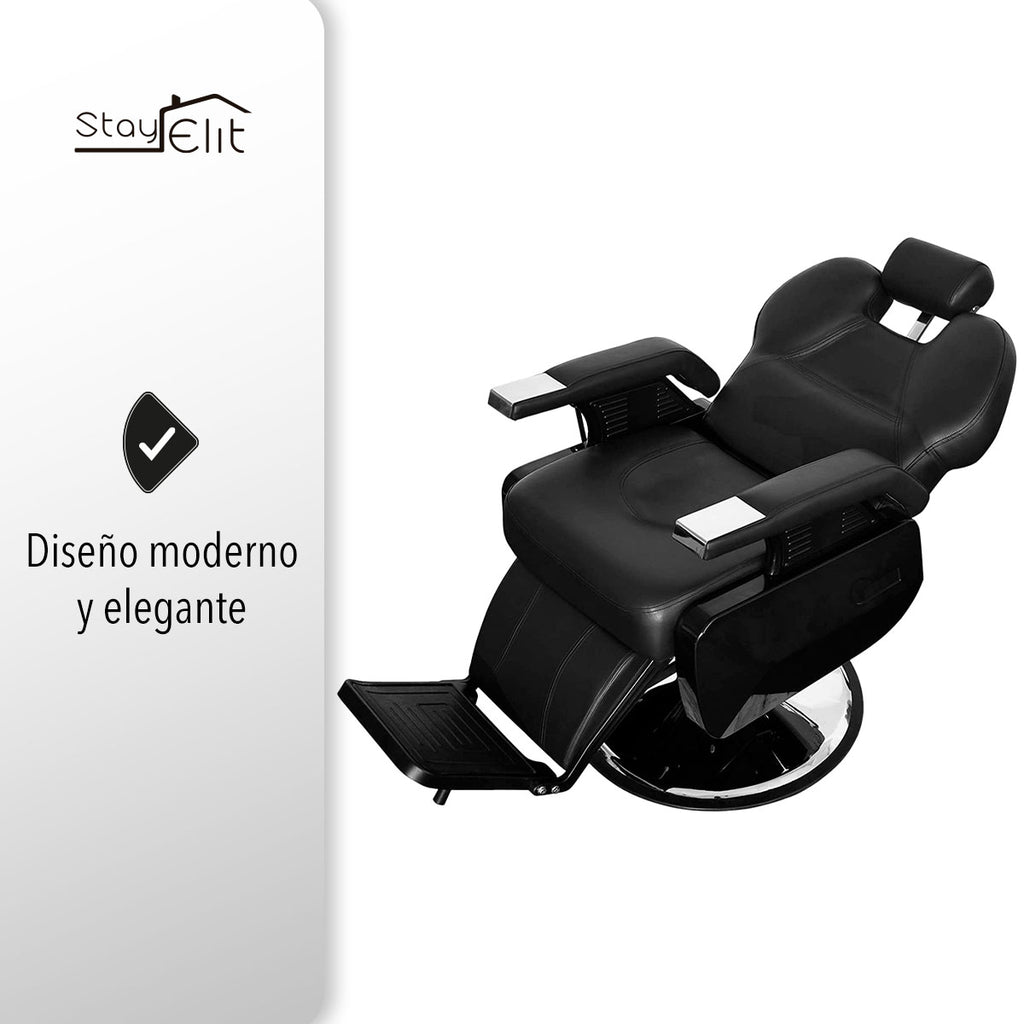 SILLA PARA BARBERÍA COLOR NEGRO