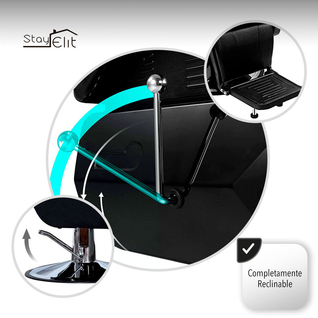 SILLA PARA BARBERÍA COLOR NEGRO