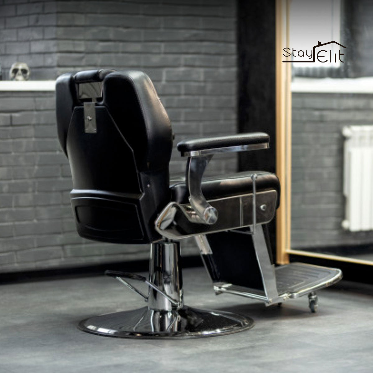 SILLA PARA BARBERÍA COLOR NEGRO