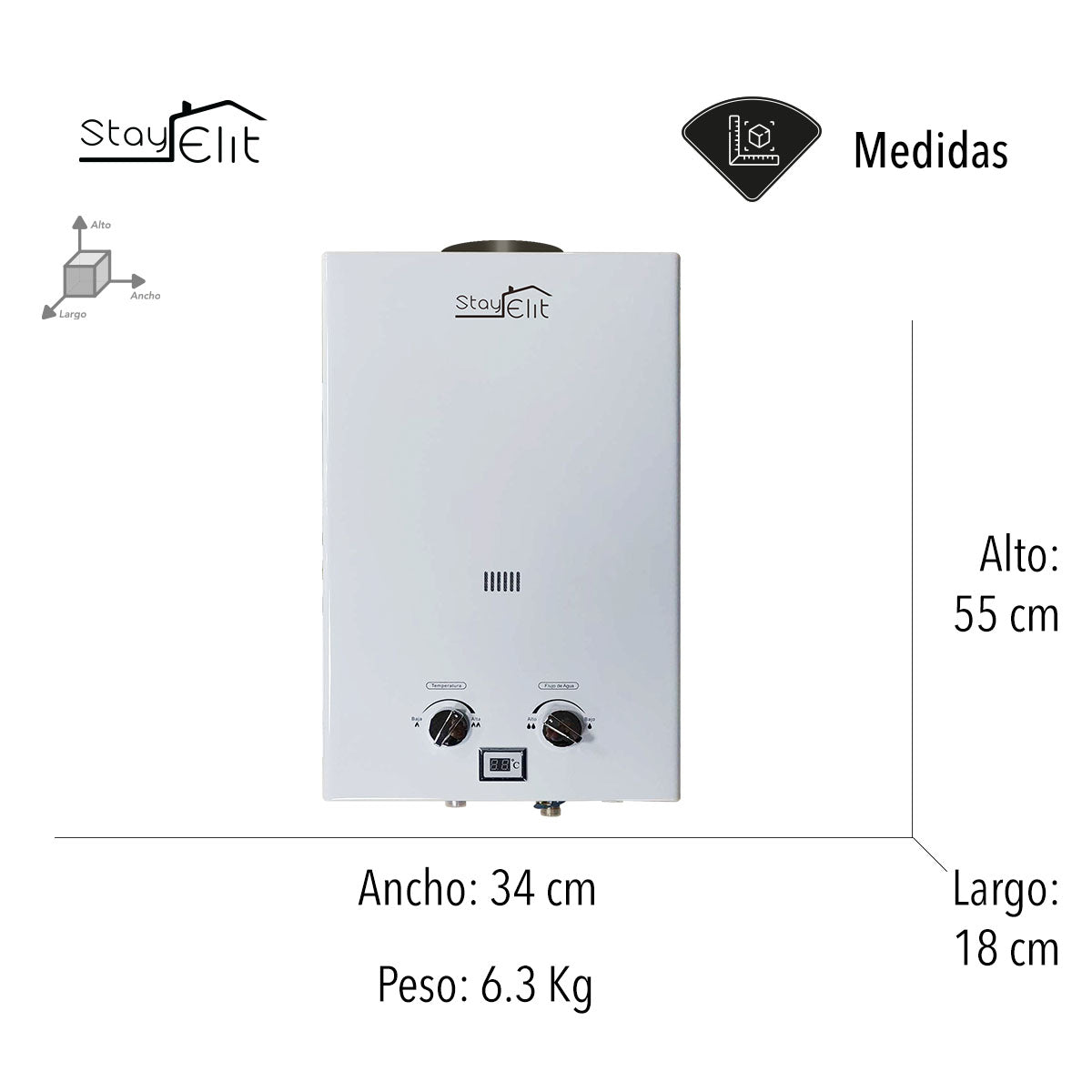 CALENTADOR DE AGUA 12L PARA 2.5 SERVICIOS (SALDOS)