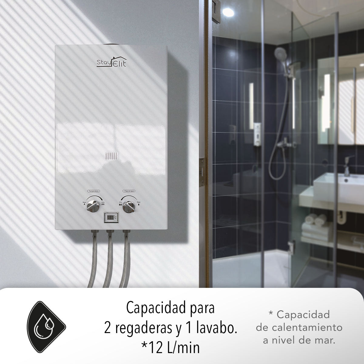 CALENTADOR DE AGUA 12L PARA 2.5 SERVICIOS (SALDOS)